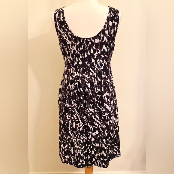 LOFT Black Brown Animal Print Size M Office Chic Preppy Modern Classic Dress - Picture 6 of 8